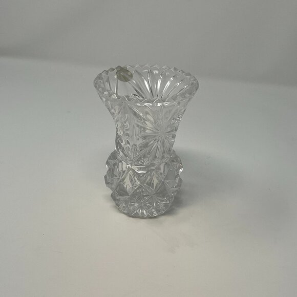 Vintage lead crystal vase small Czech Bohemian - Picture 1 of 10